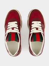 Gucci Rosso Ancora Red Re-Web Suede Low-Top Sneakers
