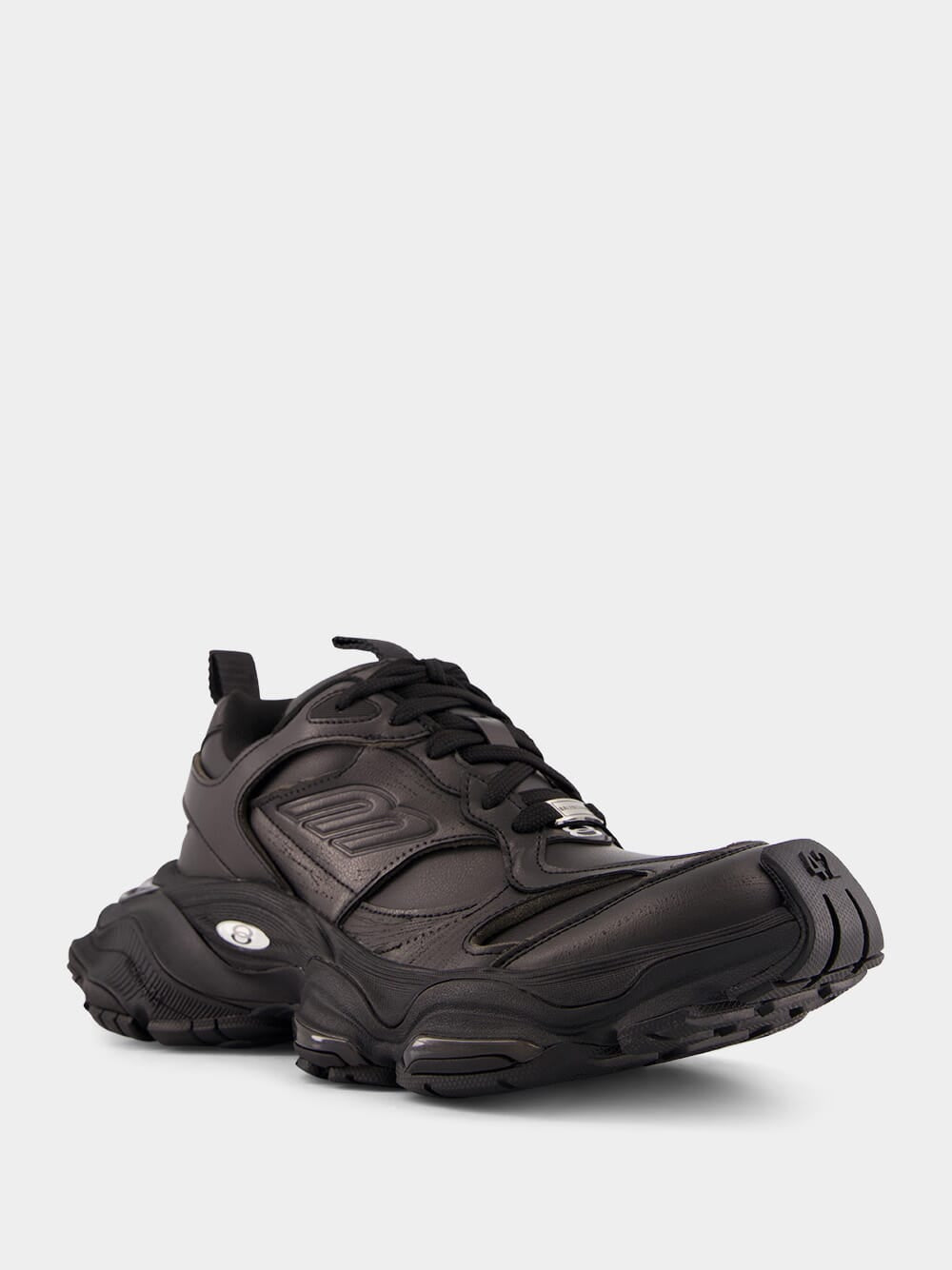 Black Cargo Leather Sneakers