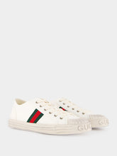 Gucci White Sneakers with Web