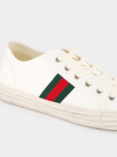 Gucci White Sneakers with Web