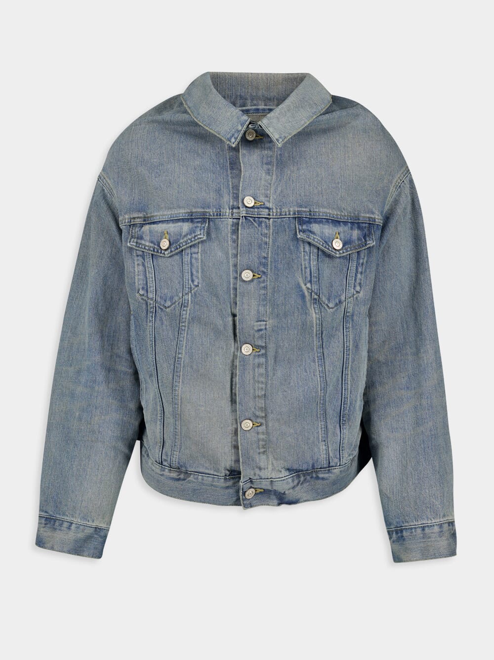 Off-Shoulder Selvedge Denim Jacket