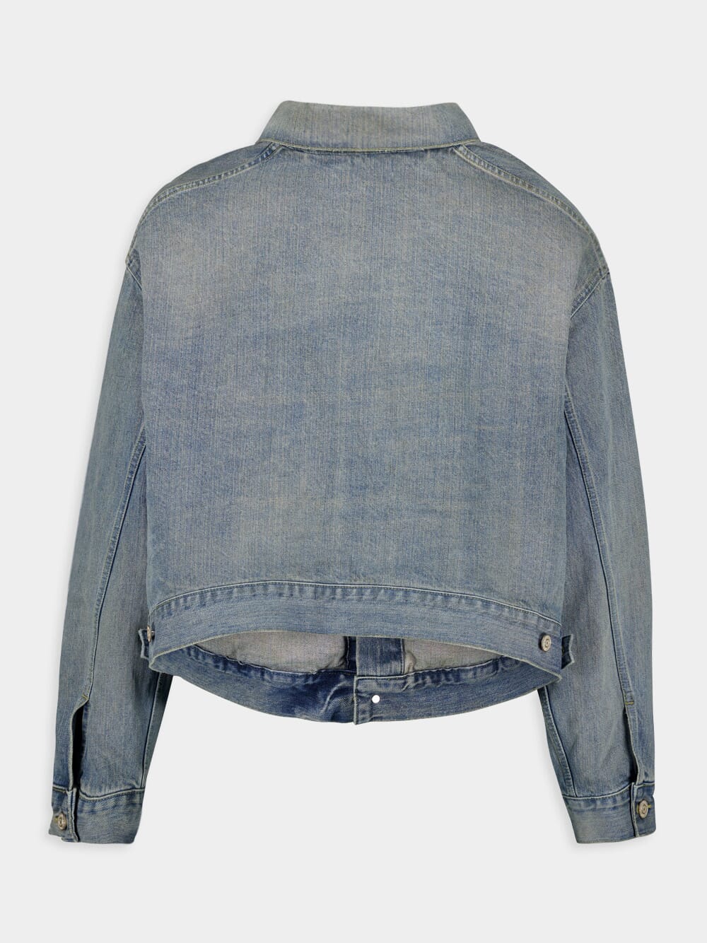 Off-Shoulder Selvedge Denim Jacket