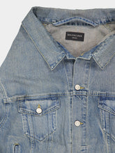 Balenciaga Off-Shoulder Selvedge Denim Jacket
