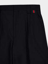 Gucci Black Wool blend twill short with Web
