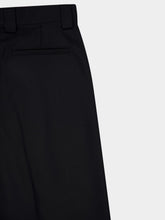 Gucci Black Wool blend twill short with Web