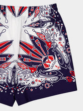 Gucci Dark Blue Bandana Print Cotton Shorts