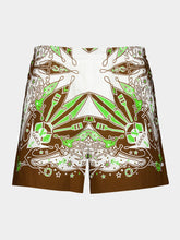 Gucci Green and Brown Bandana Print Cotton Shorts