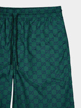Gucci Maxi Gucci Print Green Swim Shorts