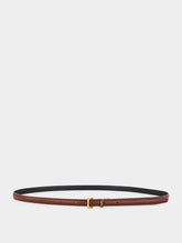 Saint Laurent Cassandre Extra Thin Leather Belt in Dark Wet Clay