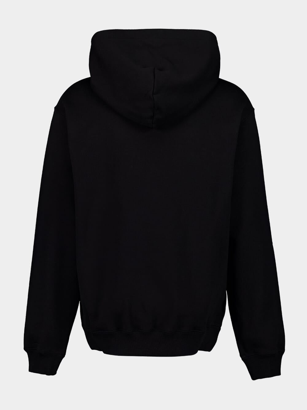 Black Embroidered Hooded Sweatshirt