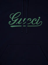 Gucci Navy Blue Cotton jersey hooded sweatshirt