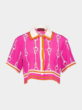 Gucci Horsebit Stripe Print Silk Shirt