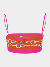 Gucci Horsebit Stripe Print Silk Crop Top