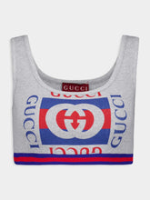Gucci Grey Cotton Tank Top with Gucci Logo