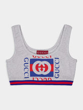 Gucci Grey Cotton Tank Top with Gucci Logo