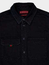 Gucci Dark Grey Denim shirt with Gucci embroidery