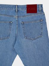 Gucci Blue Washed Denim Jeans with Web Detail