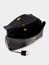 Balenciaga Black Rodeo Crocodile-Effect Leather Tote Bag