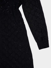 Gucci Black GG Monogram Silk Maxi Dress