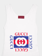 Gucci Rib Cotton Tank Top with Gucci Print