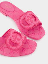 Gucci Interlocking G Pink Slide Sandals