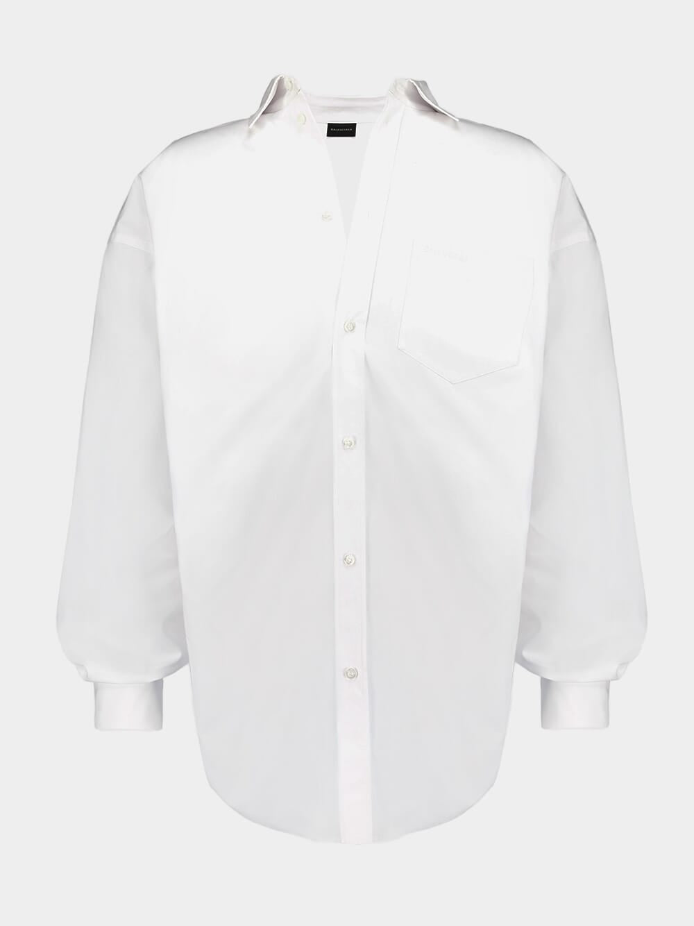 Asymmetric Oversize White Shirt