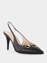 Gucci Black Leather Horsebit Pumps