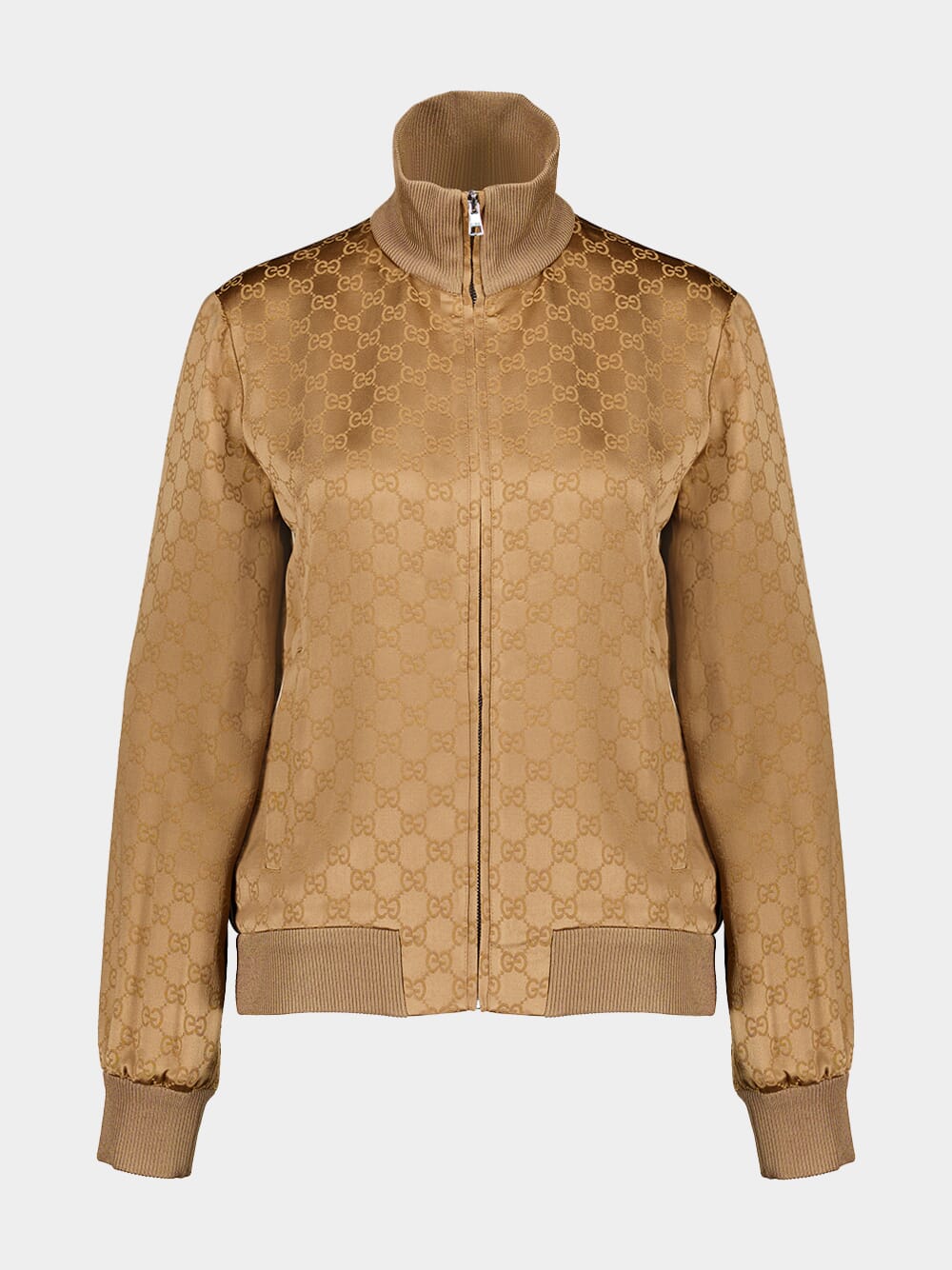 Camel GG Jacquard Zip Jacket