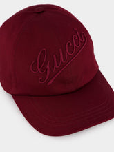 Gucci Burgundy Baseball Hat with Embroidery