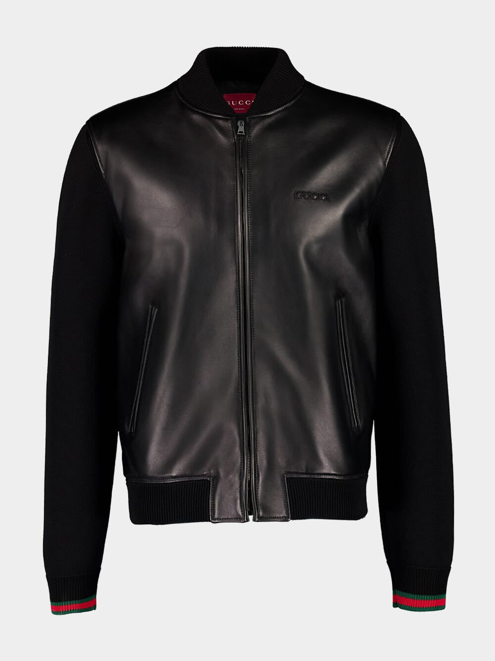 Black Nappa Leather Bomber Jacket