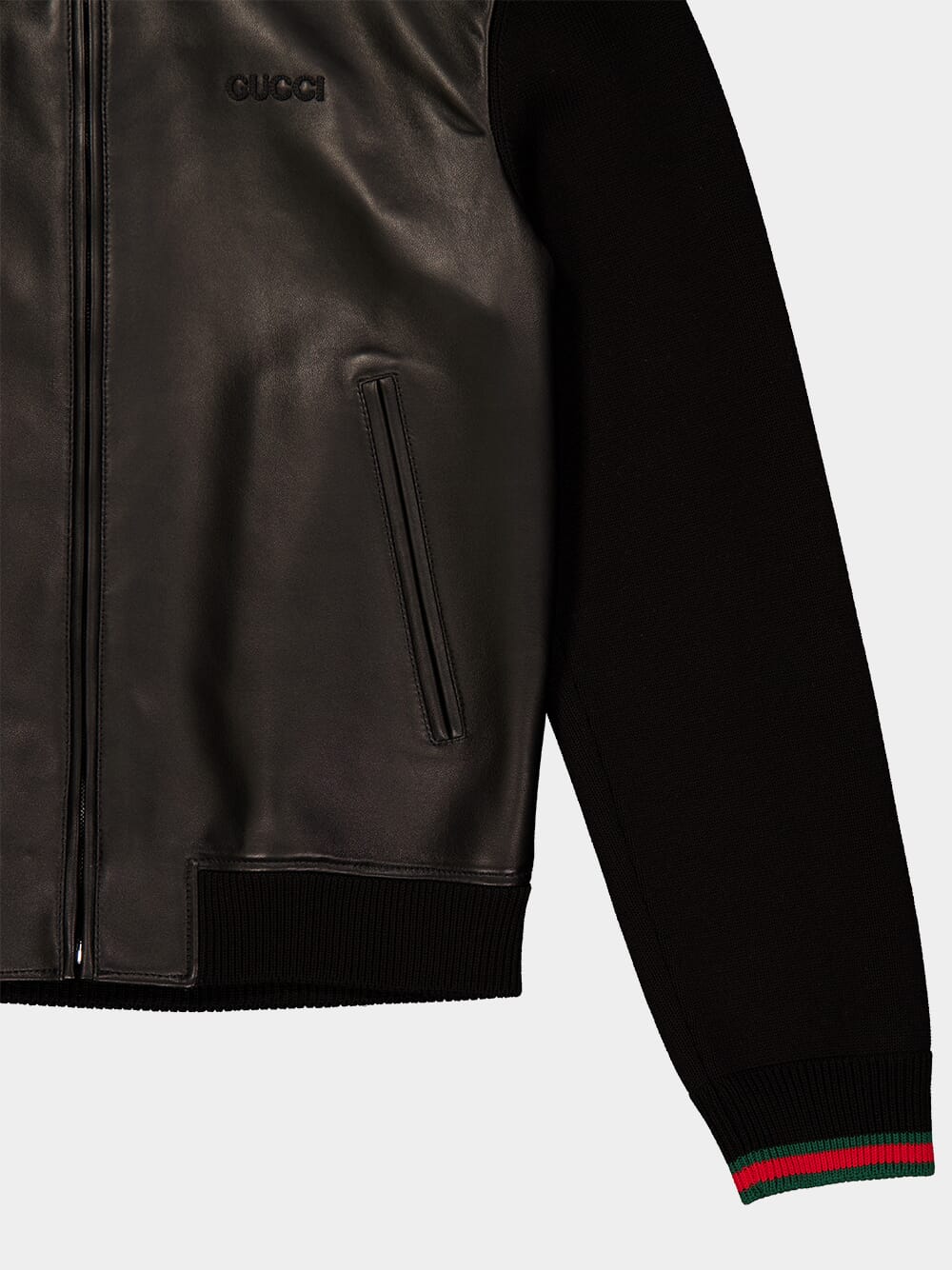 Black Nappa Leather Bomber Jacket