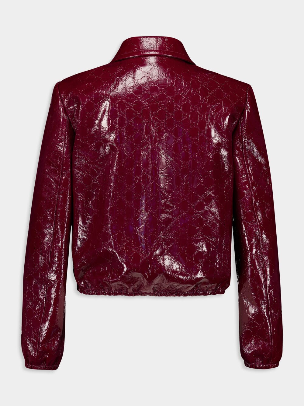 GG Embossed Leather Bomber Jacket