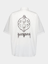 Balenciaga White Metal BB Stencil-Print Cotton Shirt