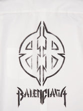 Balenciaga White Metal BB Stencil-Print Cotton Shirt