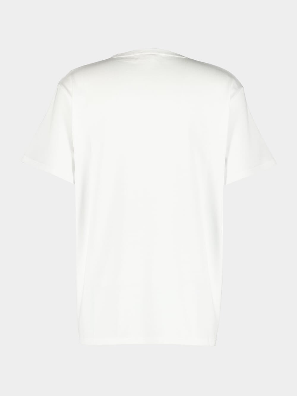 Logo Print White Cotton T-Shirt