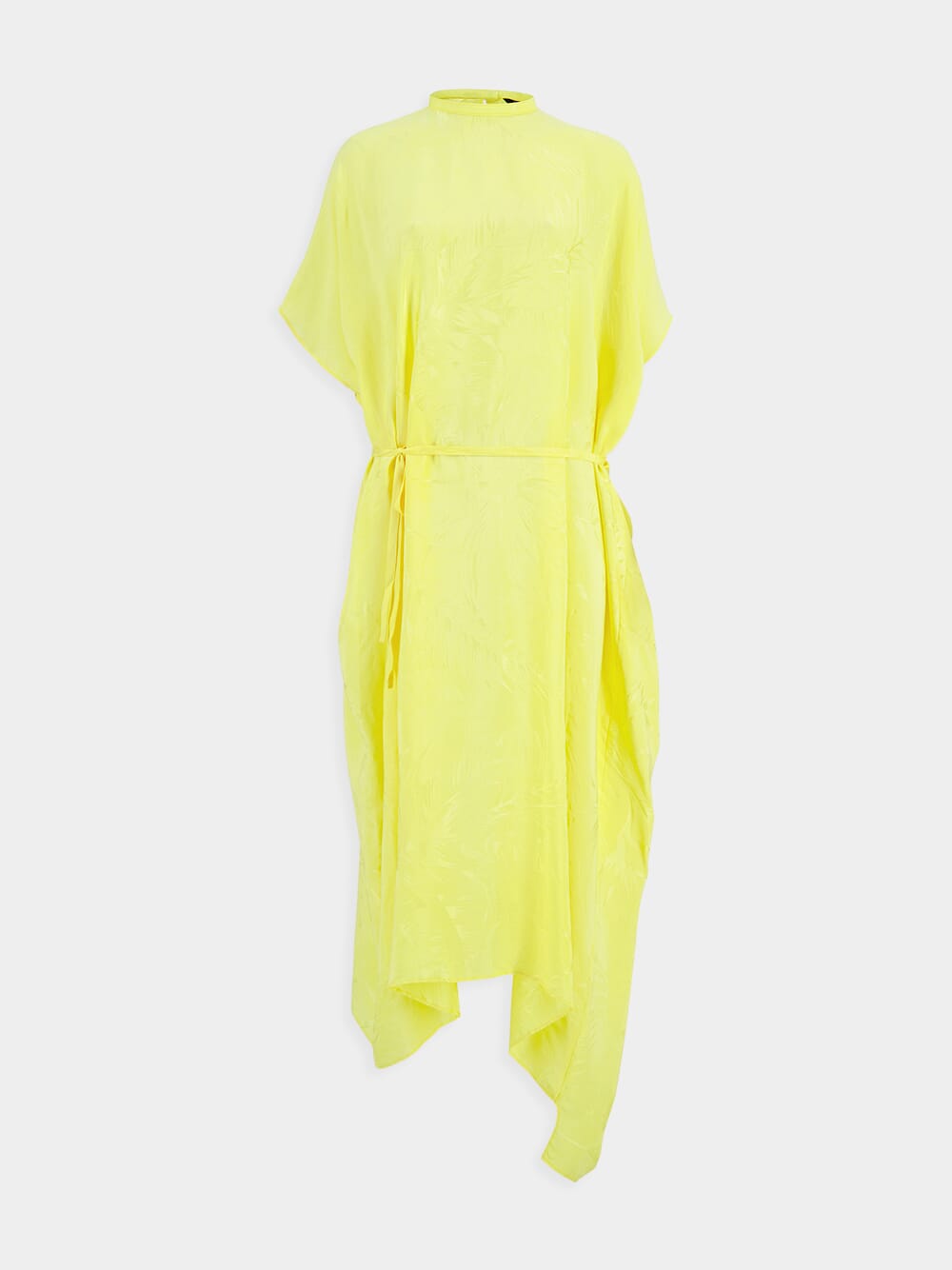 Vestido midi de seda amarillo