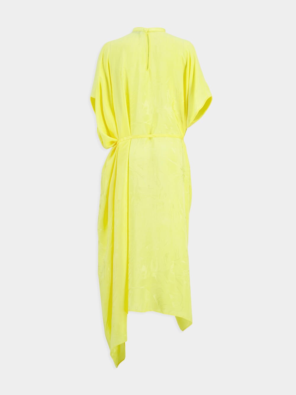 Vestido midi de seda amarillo