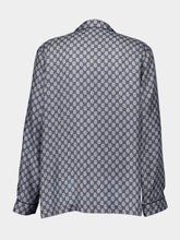 Gucci Navy GG Print Silk Shirt
