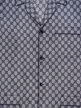 Gucci Navy GG Print Silk Shirt