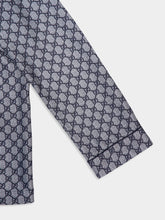 Gucci Navy GG Print Silk Shirt