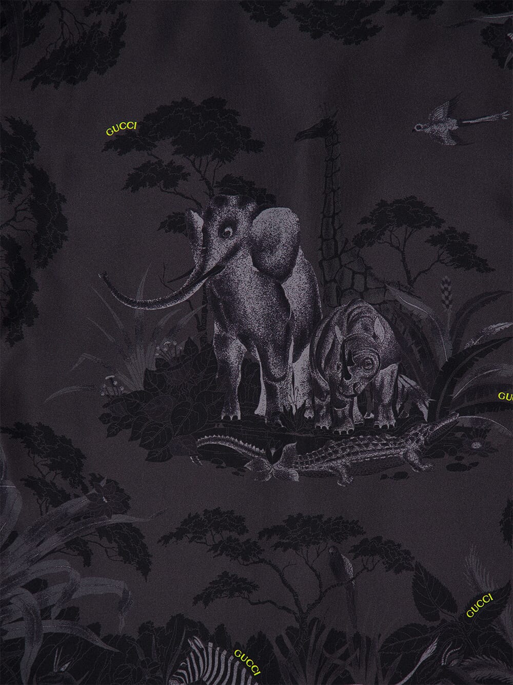 Flora and Fauna Print Silk Shirt