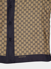 Gucci Beige and Blue Printed Silk Shirt