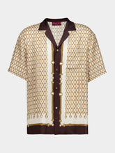 Gucci Beige Printed Silk Twill Bowling Shirt