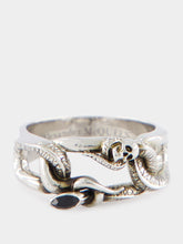 Alexander McQueen Snake and Skull Silver Ring
