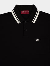 Gucci Black Cotton Polo Shirt with Web