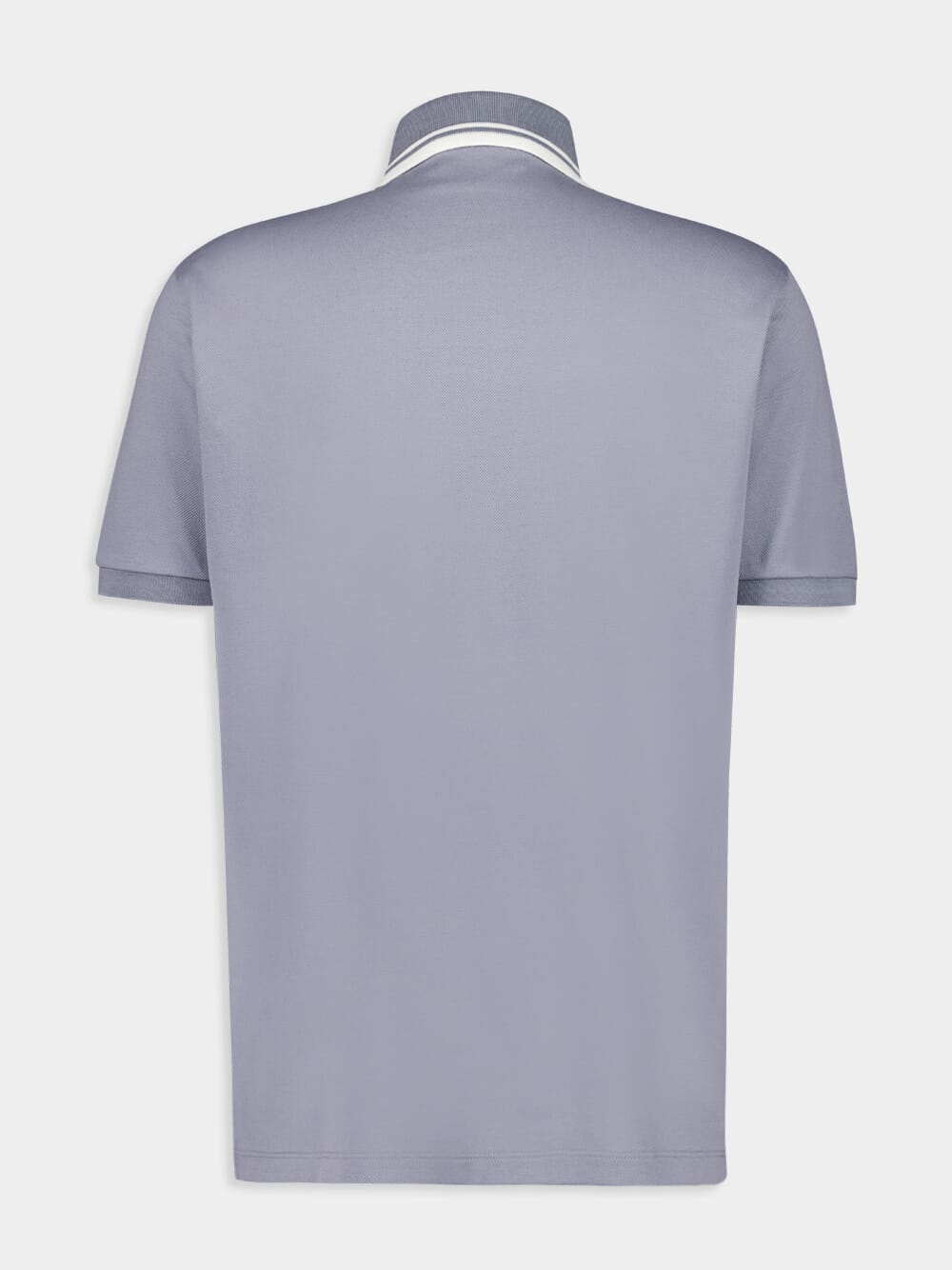 Light Grey Cotton Polo Shirt with Web