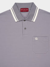 Gucci Light Grey Cotton Polo Shirt with Web