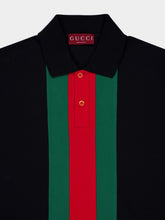 Gucci Black Cotton polo shirt with Web