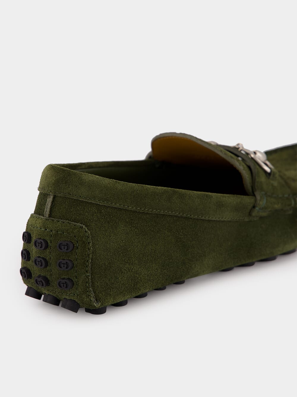 Dark Green Suede Horsebit Driver