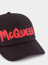 Alexander McQueen Graffiti Logo Black Cotton Cap